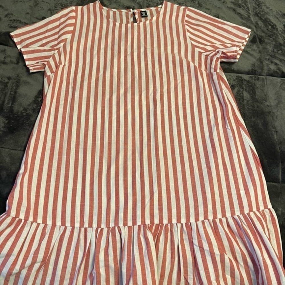 SHEIN 1x Red and White Striped Dress